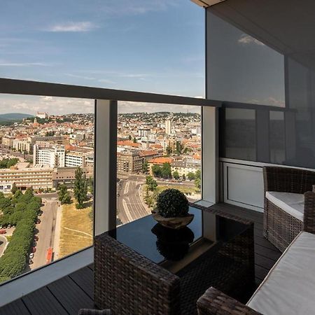 Panorama - Sunset And Castle View, 22Nd Floor, Garage, Ac Apartment Bratislava Exterior foto